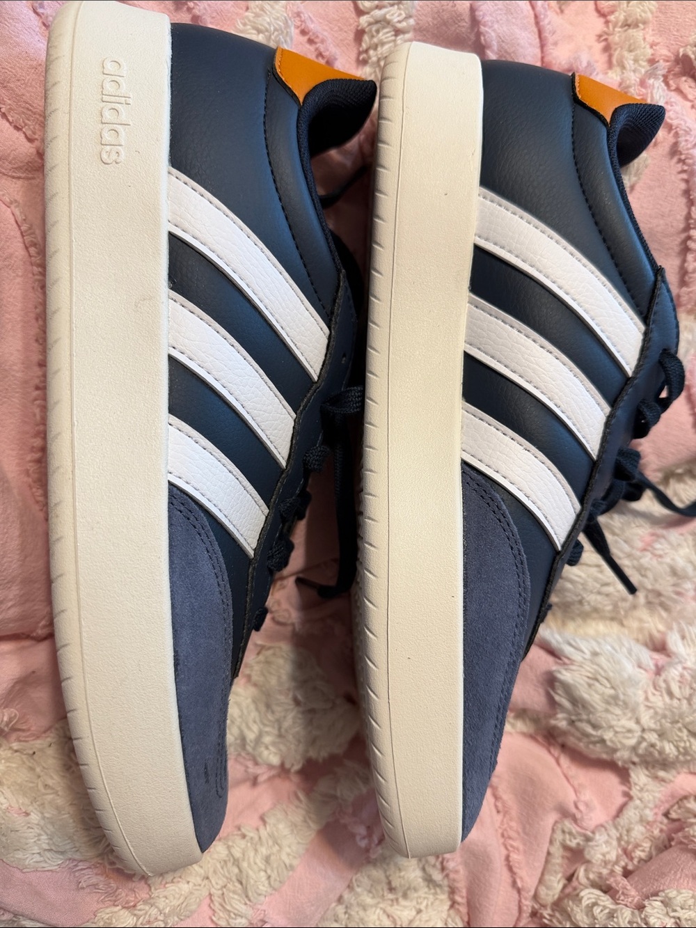 adidas Navy, White & Orange Low-Top Sneakers